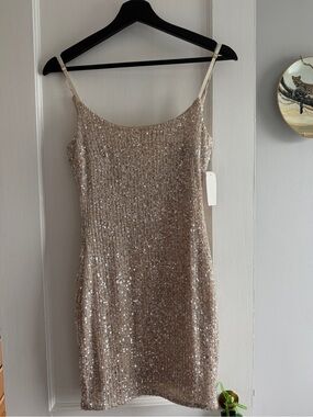 privy Champagne Sequin Mini Dress